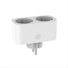 TUYA Smart Wifi Dobbeltstik 16A 2-i-1 Stikkontakt Afbryder Smart Home Timing APP Stemmestyring Arbejder CLY809M EU Stik