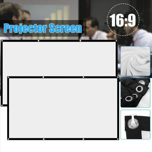 Projektorlærred Filmlærred 16:9 Bærbart projektorlærred Foldbart Vaskbart til Biograf Hjemmefilm 100 Tommer 2