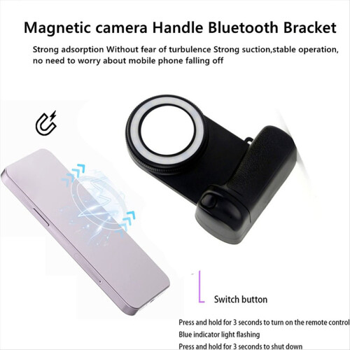 Bluetooth-Telefonhalter, Kameragriff mit Fülllicht