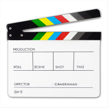 Filmplade Delikat tekstur Farverig instruktørvideoscene Clapperboard Akryl tør-slet filmfilm