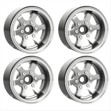 4 sztuki 1,55" felgi metalowe z regulowanym offsetem i 5-ramiennymi ramionami do RC 1/10 D90 CC01 LC70 MST szare