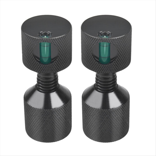 Conjunto de dois pinos de alinhamento de flange de 1-1/8 polegadas em alumínio 6061 com nível, preto.