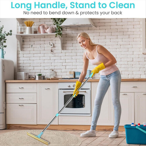 Rastelo para carpetes para remoção de pelos de animais, cabo longo de 137 cm (54 polegadas), ideal para remover pelos de animais e pelos de cães. 2