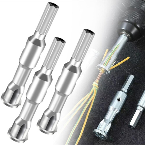 3pcs Wire Stripping and Twisting Tool, Automatic Wire Stripper and Twister, Hex Shank Cable Twisting Device 1