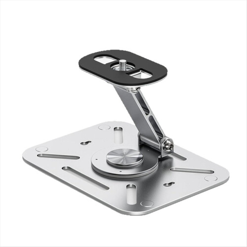 Projector Stand Desk,Wall and Ceiling Mount with 1/4inch Thread, Height Adjustable, Foldable, 360-Degree Rotation Silver