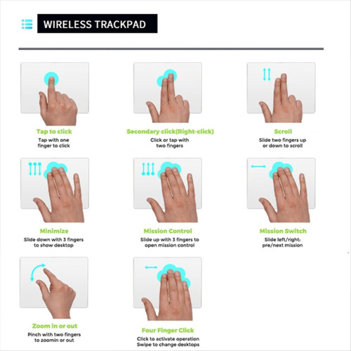 USB-kablet multi-touch trackpad slank touchpad-mus til vinduesstationær/notebook/bærbar computer PC sort 1