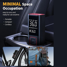 Inflador de pneus portátil - Compressor de ar sem fio de 150 PSI com desligamento automático e luz LED Tipo C - 6000 mAh