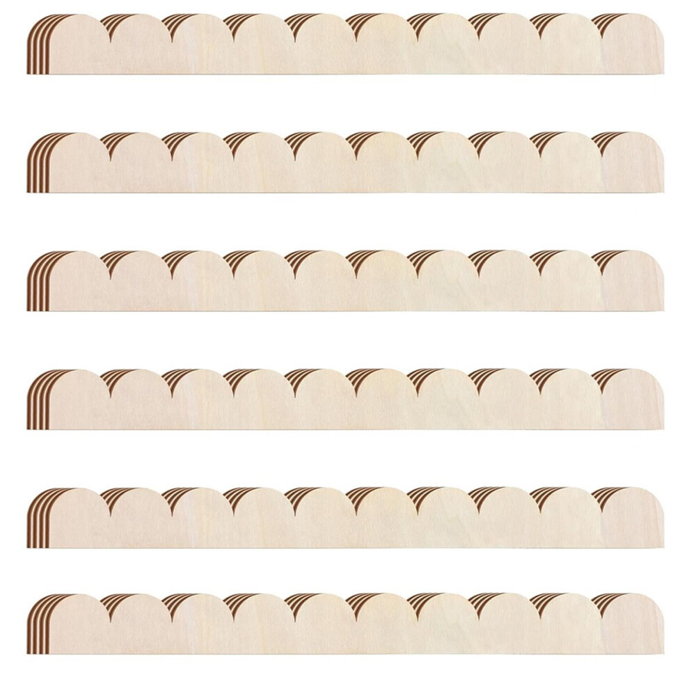 24Pcs Unfinished Scalloped Decorative Wood Trim Decorative Wood Molding Diy Moulding Trim For Home Wall Cabinet Shelf 4853870943795
