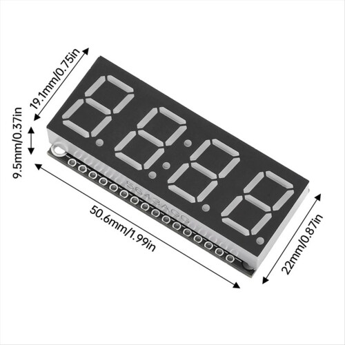 HT16K33 LED Display Module 4 Digit 7 Segment 0.56 Inch Time Clock Indicator Tube Module Red 1