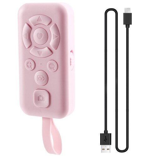 Protable Bluetooth Remote Control Self-Timer Camera Stick Shutter Button Wireless Controller Pink 2