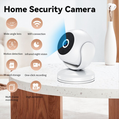 Telecamera IP wireless per interni con visione notturna e rilevamento umano con intelligenza artificiale e zoom digitale 3X 1