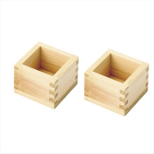 2 Stück japanische Sake-Becher aus Holz (Masu-Box), 8,2 cm x 8,2 cm x 5,6 cm (3,23 Zoll x 2,2 Zoll), passend für Weingläser