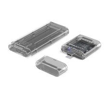 Aftageligt M.2 NVMe SSD-kabinet M.2 til Type-C USB3.2 ekstern adapter NVME SSD-etui til bærbar computertilbehør Klar grå