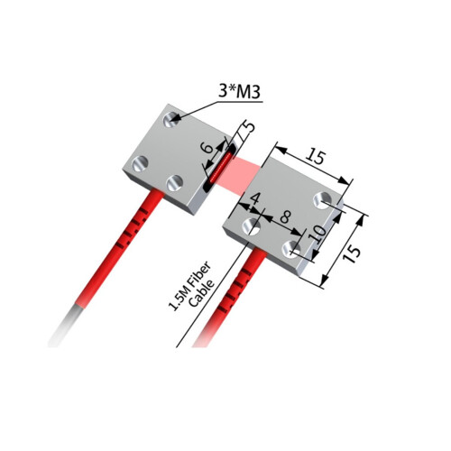 Array fiberoptisk sensor, envejsprobeforstærker, 12-24V DC matrix optisk fotoelektrisk kontaktsensor 2