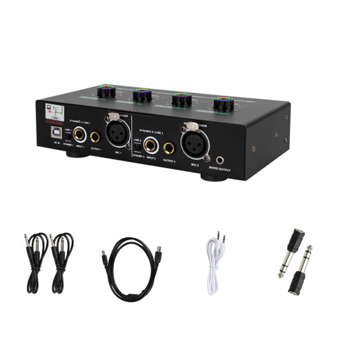 Mini Headphone Amplifier 2 Channels Stereo Audio Amplifier with Power Adapter Earphone Amp Regular Model