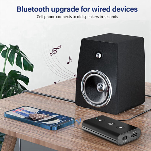 A2 Lydadapter Bluetooth 5.1 Modtager og Sender Plug and Play med 3,5 mm Lydkabel