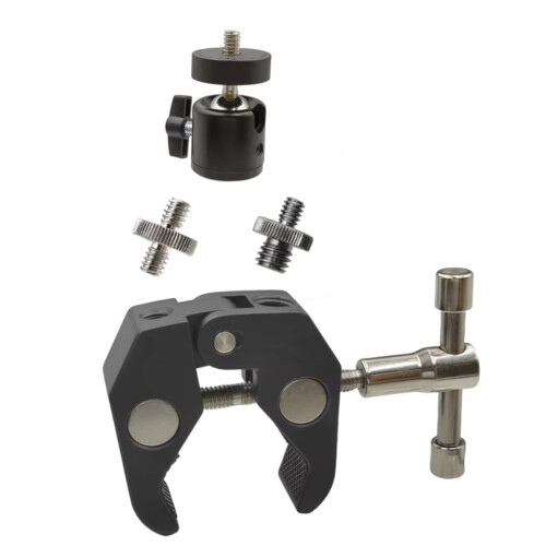 Super Clamp with 360 Mini Ball Head Quick Release Clamp Bracket Tripod Mount 1/4 Screw Clip for DSLR Action Camera 1