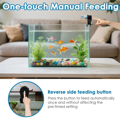 Automatisk fiskefoderautomat til akvarium 100/200ml justerbar foderdispenser med automatisk timer intelligent foderdispenser 2