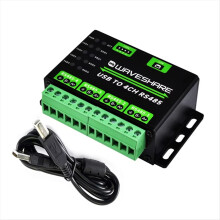 Konwerter USB na 4-kanałowy RS485, przemysłowa uniwersalna komunikacja szeregowa, wiele obwodów zabezpieczających
