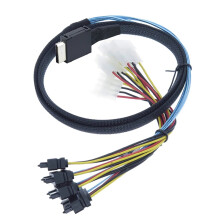 0,5 M OCuLink PCIe PCI-Express SFF-8611 4i a (4) connettori SFF-8482 a 29 pin con cavo di alimentazione SAS a 15 pin da 12 GB/S