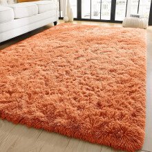 Anti Slip Shaggy Rug Super Soft Fluffy Rugs Living Room Bedroom Carpet Floor Mat Rust_50 x 80 cm