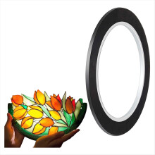 Linhas de chumbo pretas em PET para vitrais, 3 mm, 66 m (216 pés), para pintura de superfícies e janelas de galeria.
