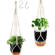 2er-Pack selbstbewässernde Hängeampeln für Zimmer- und Gartenpflanzen, 86 cm lange Makramee-Hängetöpfe mit Abfluss