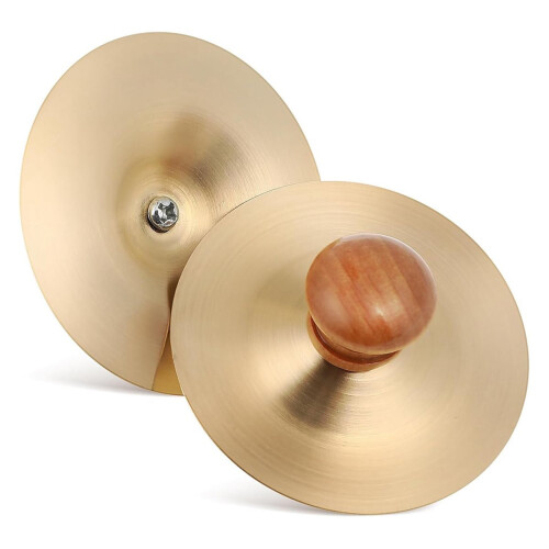 1 Par de Címbalos de Dedo de 7cm/2,75 polegadas em Latão, Mini Címbalos de Mão para Prática Musical Infantil, Instrumento Orff