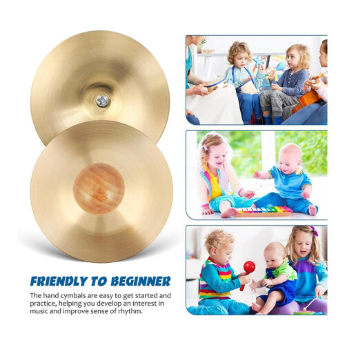 1 Par de Címbalos de Dedo de 7cm/2,75 polegadas em Latão, Mini Címbalos de Mão para Prática Musical Infantil, Instrumento Orff 2