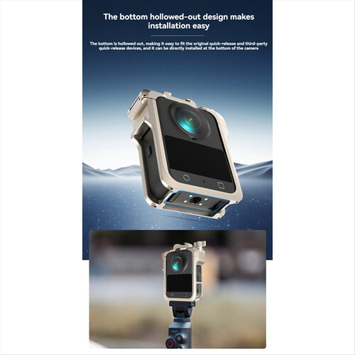 For 360 Quick Release Metal Cage with Cold Shoe Mount Lens Silicone Protective Case for 360 1