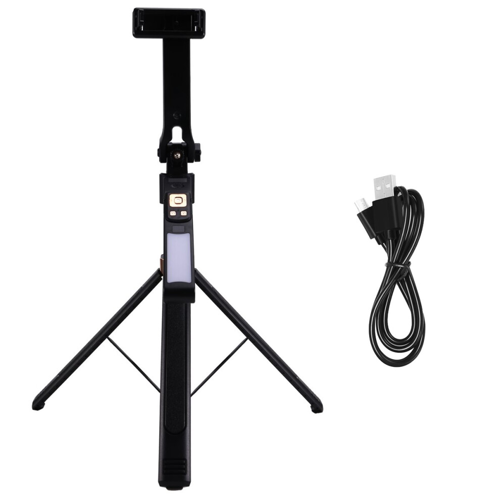 Telescopic Portable Tripod Stable Base Selfie Stick Adjustable Height 360 Rotation Live Streaming Stand With Fill Light 4853870937978