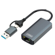 Konwerter LAN USB 3.0/typ C 2500 Mb/s do RJ45 2.5G Ethernet dla komputerów PC i laptopów z systemem Windows 7/8/10