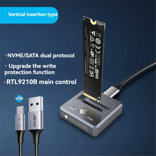 M.2 SSD-læser NVMe/ til USB-C SSD-dockingstation USB3.2 Gen2 10 Gbps solid diskadapter med skrivebeskyttelse 1
