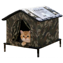 Outdoor Cat House Winter Insulated Pet Shelter Pet Thermal Shelter for Patio Camping Beach Balcony Outdoor Garden M