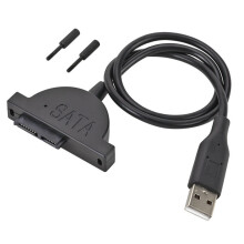 Adaptador USB 2.0 a Mini II 7+6 de 13 pines para computadora portátil, unidad de CD/DVD ROM Slimline, cable convertidor, tornillos de estilo firme