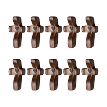 10pcs Wooden Fidget, Encouragement Gift, Handcrafted Pocket Wood Crosses, Relieve Anxiety