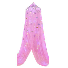 Bed Canopy for Girls Room Bed Canopy Curtains with Led Lights Mosquito Net DIY Princess Room Decor with Butterflies