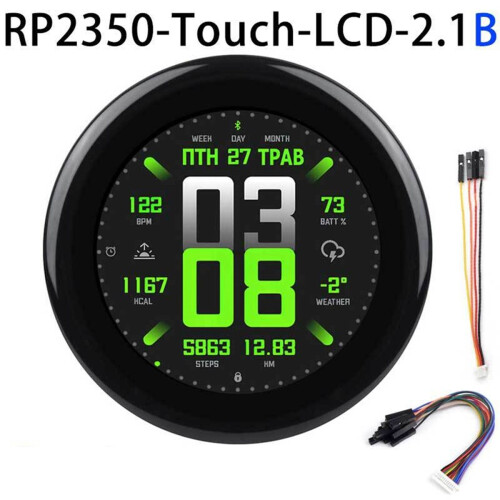 Til 2 RP2350B 2,1-tommer LCD rund touchskærm QMI8658 Plan 2