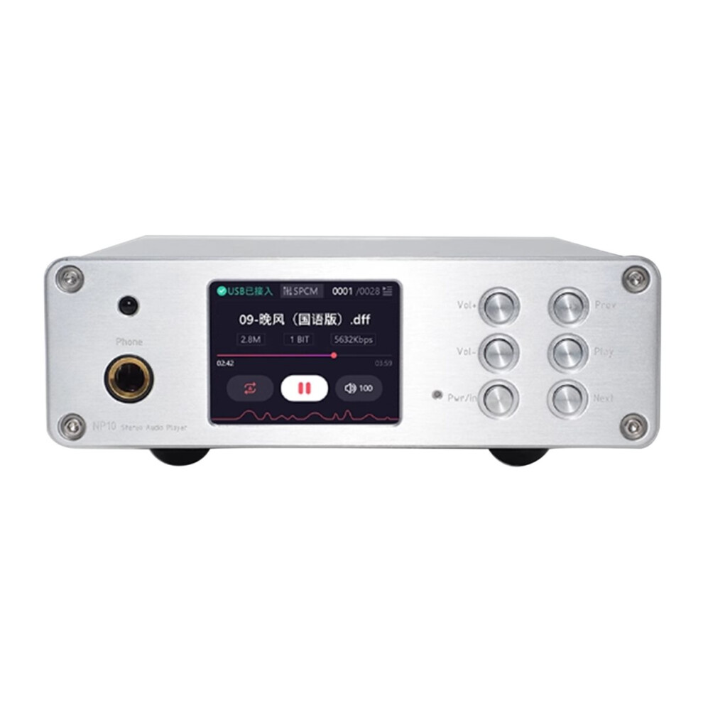 Da10 Usb Decoder Dual-Core Es9038 Dsd512 Bluetooth 5.1 Hifi Audiophile Earphone Amplifier 6.5Mm Jack Silver 4853870993745