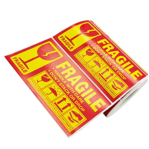 Fragile Warning Stickers For Packing Boxes Self Adhesive Labels For  Care