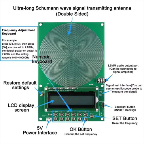 Wave Generator 7.83Hz Frequency Pulse Audio Resonator, 2
