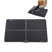 Cat Litter Mat Foldable Extra Large Waterproof Litter Rug For Floor Black Indoor Home Use