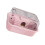 Clear Small Animal Cage with Quiet Exercise Wheel-Pink 1