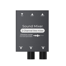 Portable 2 Channel Mini Stereo Sound Mixer 2 In 1 Out Stereo