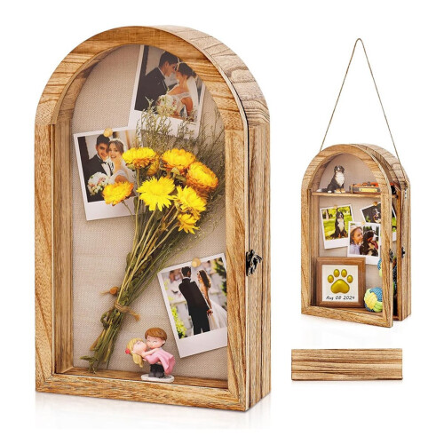 Shadow Box Frame 10x16 Large Shadow Boxes Display Cases with Linen Back and Removable Shelves, Picture Frame Wedding 1
