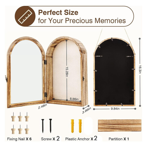 Shadow Box Frame 10x16 Large Shadow Boxes Display Cases with Linen Back and Removable Shelves, Picture Frame Wedding 2