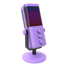 Led Desktop Condenser Mic Metal Base with Voice Control-zpurple
