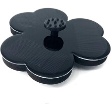 Fuente solar con respaldo de batería para bebedero de pájaros, funcionamiento confiable de la fuente con panel de vidrio Lucky Flower, fuentes