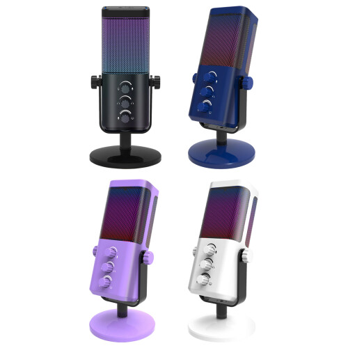Gamer USB Condenser Microphone Led Lighting Effect-dark blue 2