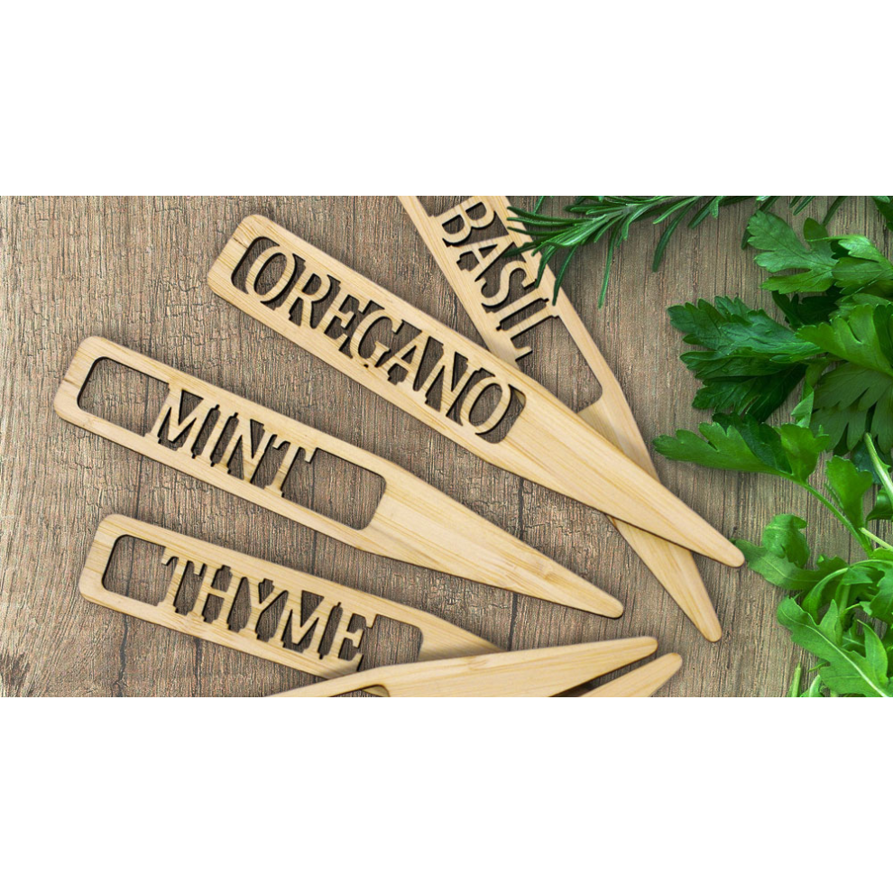 Indoor Outdoor Herb Planting Markers, Spread The Plant Love With Non-GMO Seeds, Bamboo Herb Garden Markers For Your Home Garden, Classroom Projects, K-image-OPC-PN82GGY-NEW
